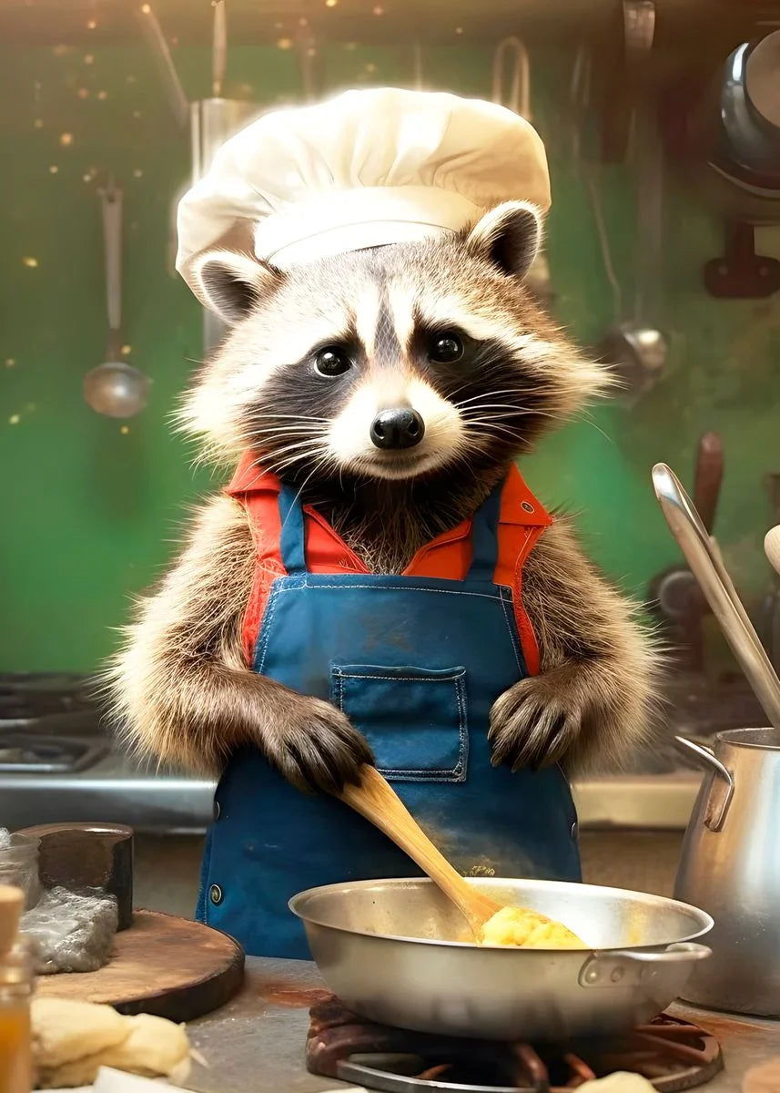 Animal Chef Diamond Painting Kit – Kitchen & Dining Wall Art Diamond Painting Kit Qst 03 50x70cm Unframed