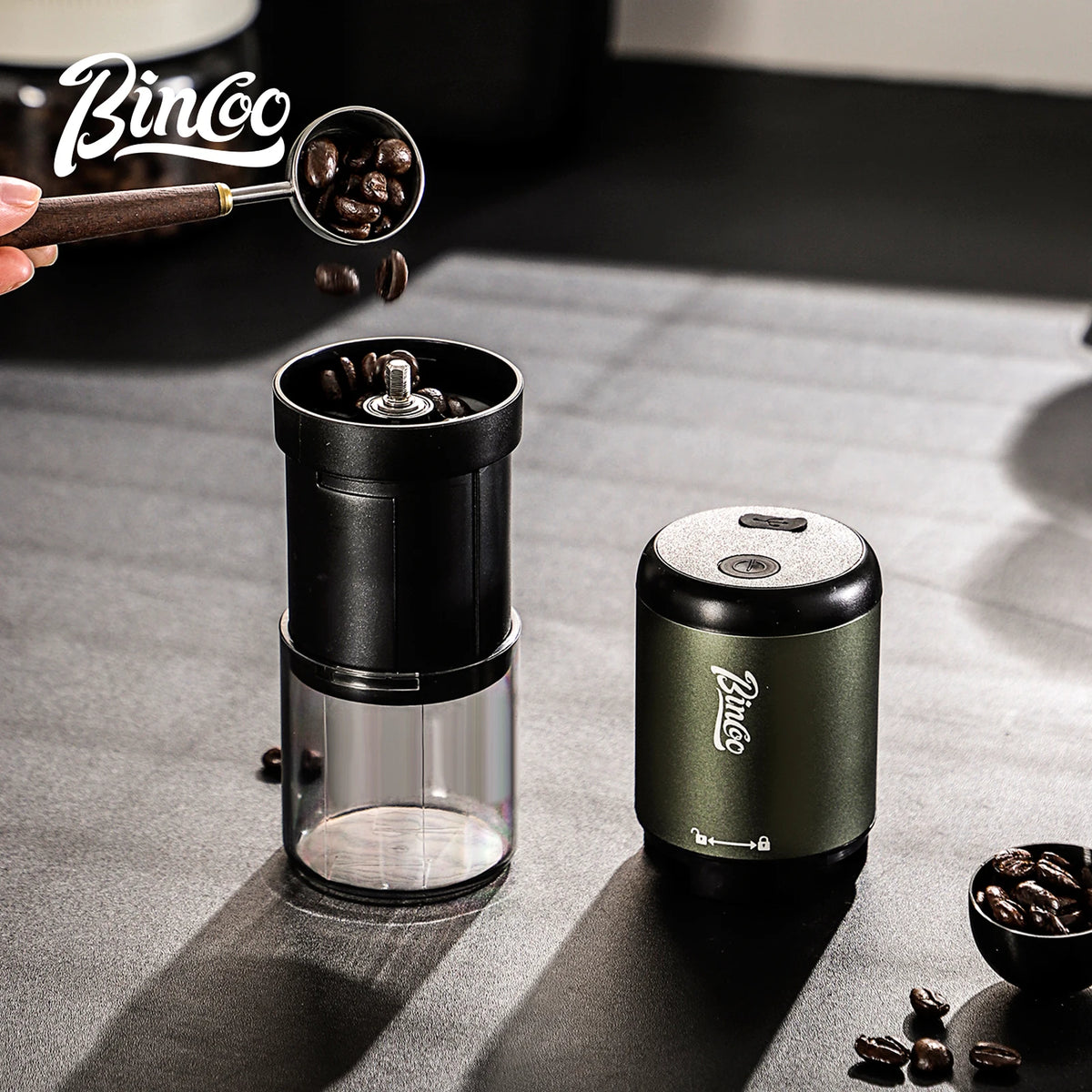 Bincoo Electric Burr Coffee Grinder – Portable Bean Mill Electric Coffee Grinder Qst