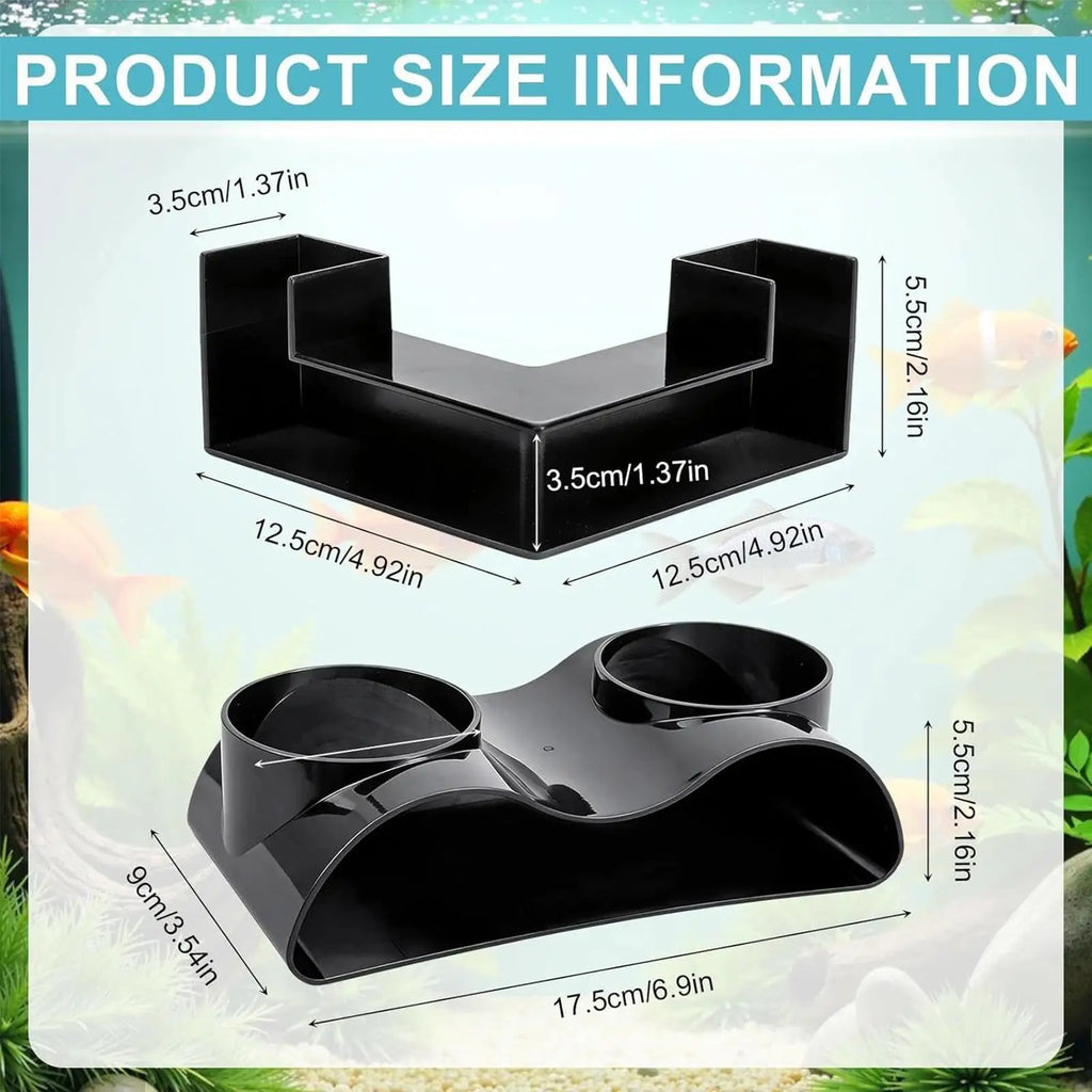 L-Shaped Aquarium Corner Tunnel Cave – 360° Viewing Decor Aquarium Cave Decor Qme