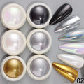 Moonlight Mirror Nail Chrome Powder – 6-Box Metallic Glitter Chrome Nail Powder Qme A2
