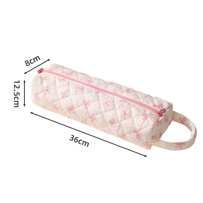 Large Capacity Quilted Polyester Hair Dryer Storage Bag Hair Dryer Storage Bag Qme bow