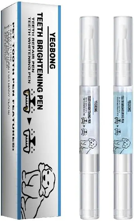 Pet Toothbrush Pens 2-Pack – Teeth Cleaning for Cats & Dogs Pet Toothbrush Qme Clear