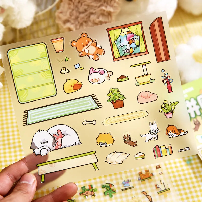 Cute Pets 3D Landscape Stickers – DIY Craft & Scrapbook Decor DIY Craft Stickers Qme
