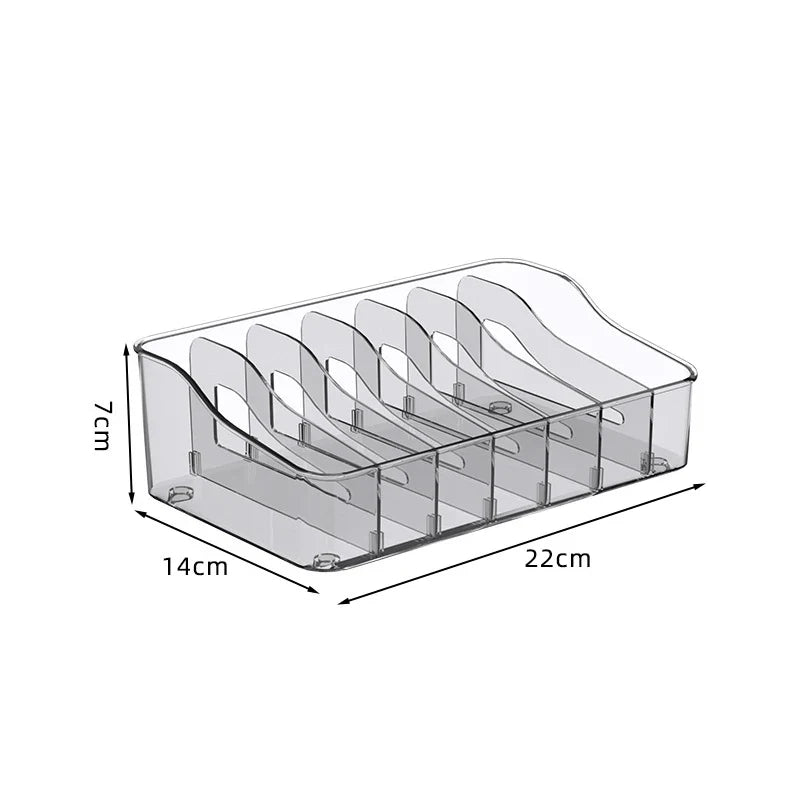 Transparent Divided Spice Rack & Countertop Organizer Tray Countertop Storage Organizer Qme White