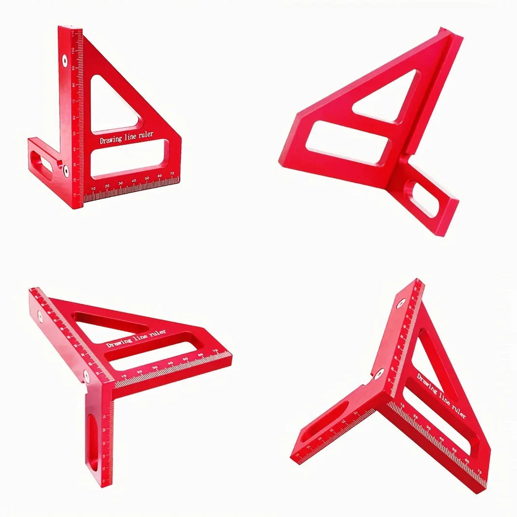 Aluminum Alloy Triangle Scribing Ruler 45 90 Degree Tool Woodworking Scribing Ruler Qme
