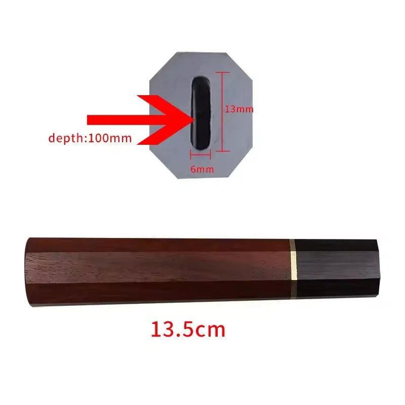 XUAN FENG Sandalwood Octagonal Handle Fixed Blade Knife Fixed Blade Knife Qst L