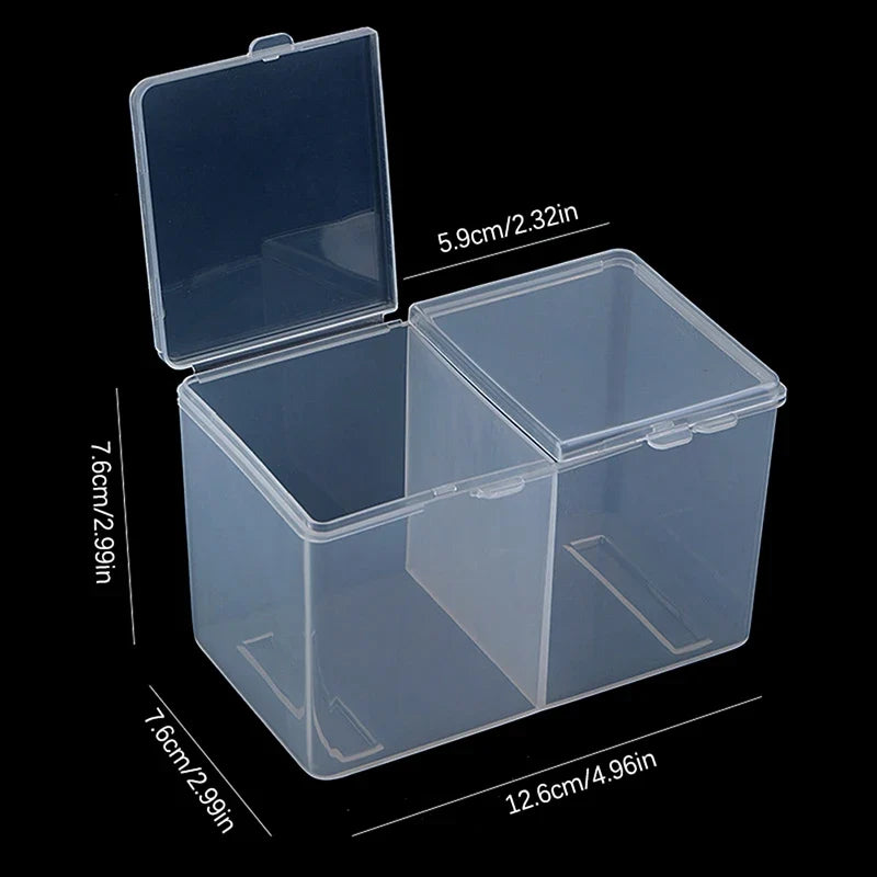 Double-Compartment Cotton Pads & Swab Holder Case Organizer Cosmetic Organizer Case Qme