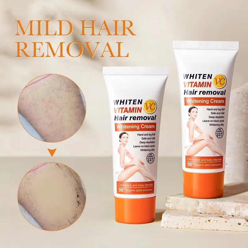 PWYUMAN Vitamin C Hair Removal Cream – Gentle Body Depilatory Hair Removal Cream Qst