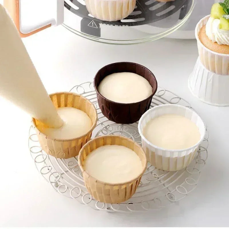 Crimped Muffin Cups – Heat-Resistant Oil-Proof Baking Liners Muffin Cup Liners Qme