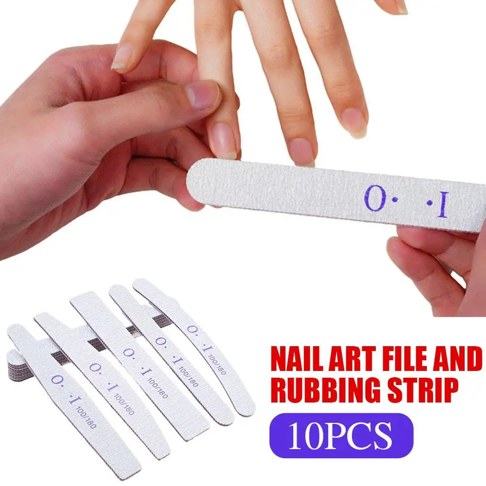 Ultra-Thin Nail Sanding Strip Files 100/180 Grit – 10 Pack Nail Files Qme
