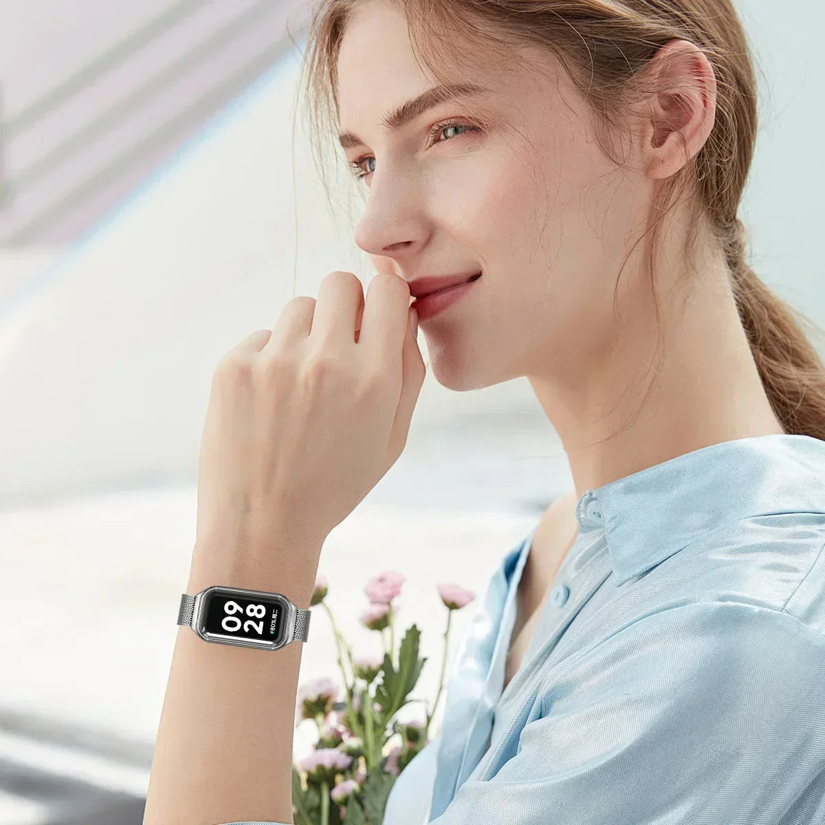 Xiaomi Mi Band 8 Active Stainless Steel Metal Strap | 14 Colors Smart Band Strap Qme