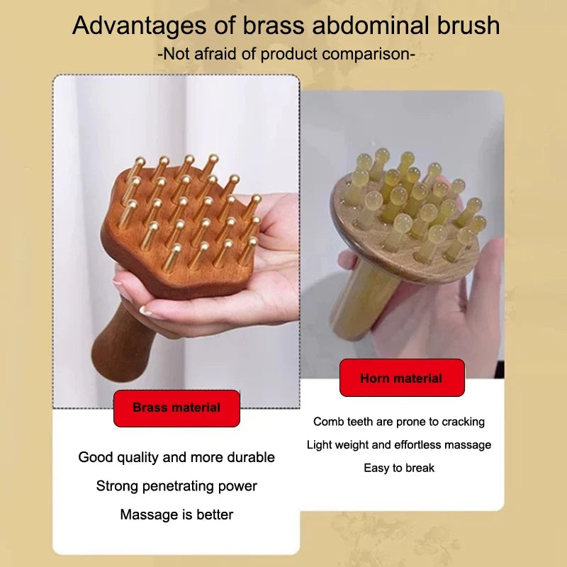 Brass Bead Gua Sha Comb – Meridian Massage Tool | 4 Colors Meridian Massage Comb Qme