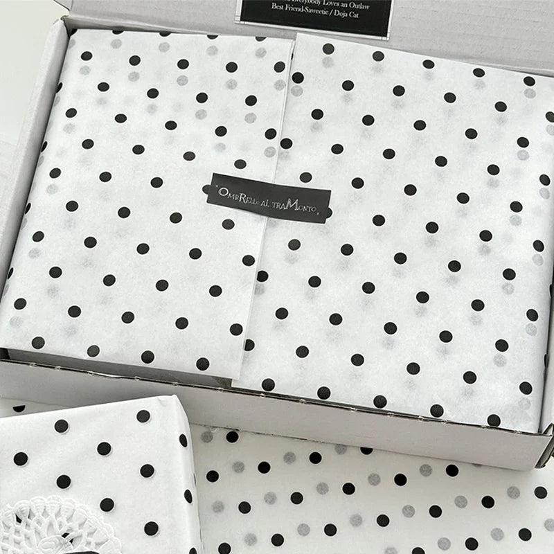 Black Polka Dot Flower Bouquet Wrapping Paper 50x50cm Flower Wrapping Paper Qme