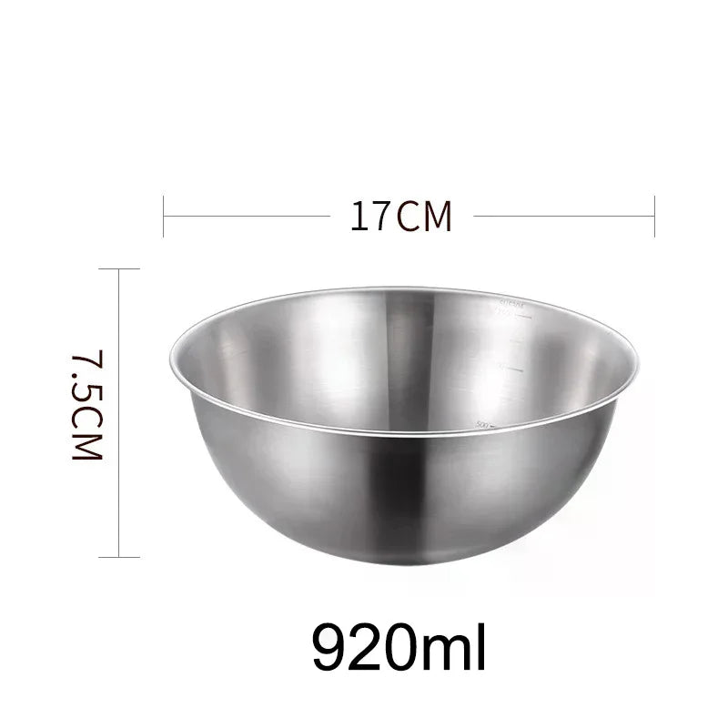 Stainless Steel Mixing Bowl with Scale – Large Capacity Stainless Mixing Bowl Qme