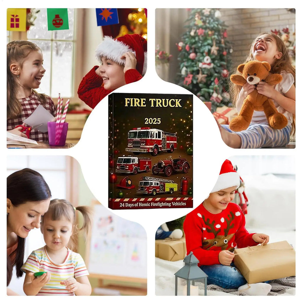 Fire Truck Advent Calendar – 24 Christmas Countdown Ornaments Christmas Advent Calendar Qme