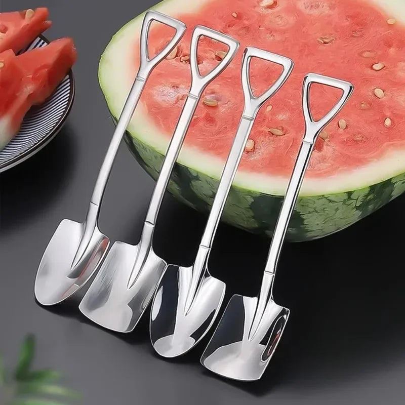 Stainless Steel Shovel Spoon – Coffee, Tea & Dessert Cutlery Dessert Spoon Qme