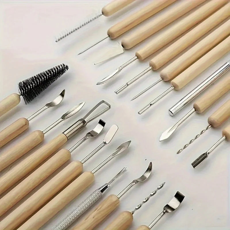 11-Piece Clay Tool Set – Polymer & Cold Porcelain Molding Kit Clay Sculpting Tools Qme