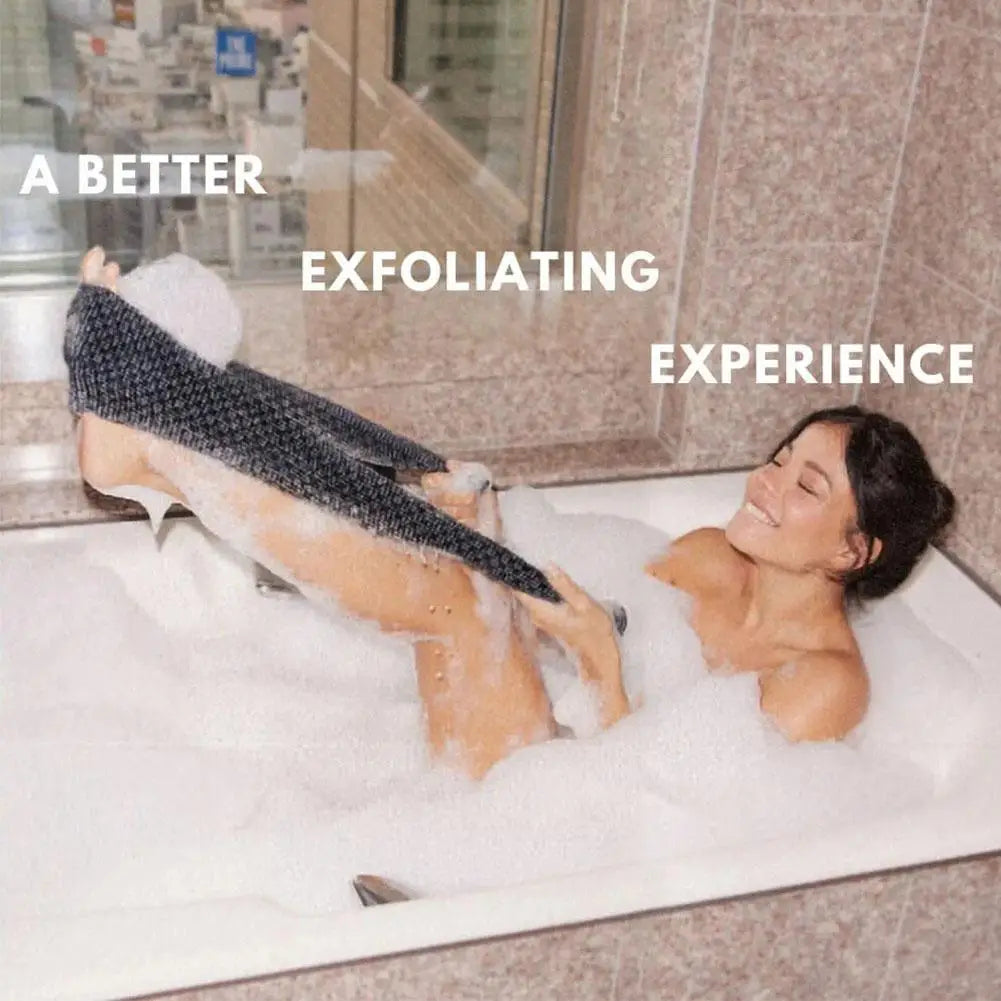 Dual-Sided Exfoliating Back Scrubbing Towel Strap | Unisex Exfoliating Body Strap Qme