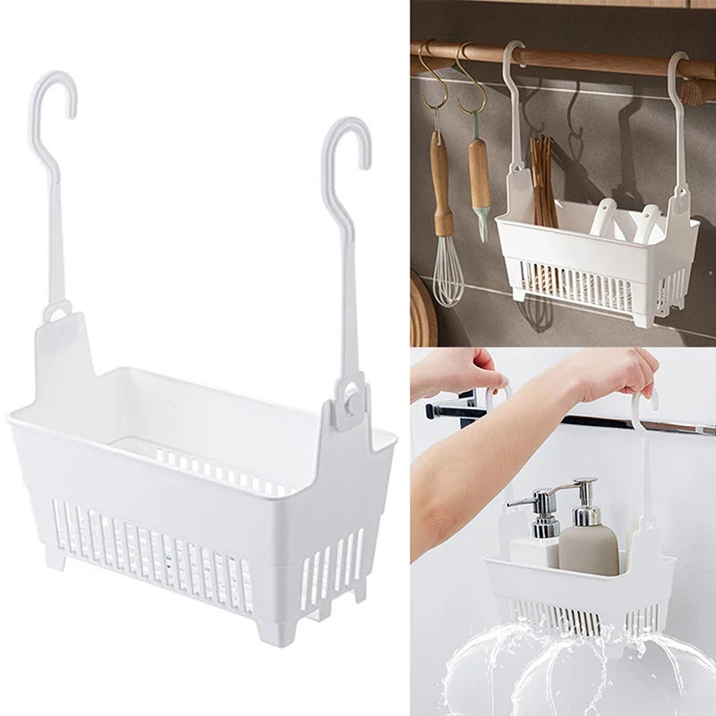Hanging Shower Basket with Hook – Bathroom & Kitchen Organizer Hanging Storage Basket Qme