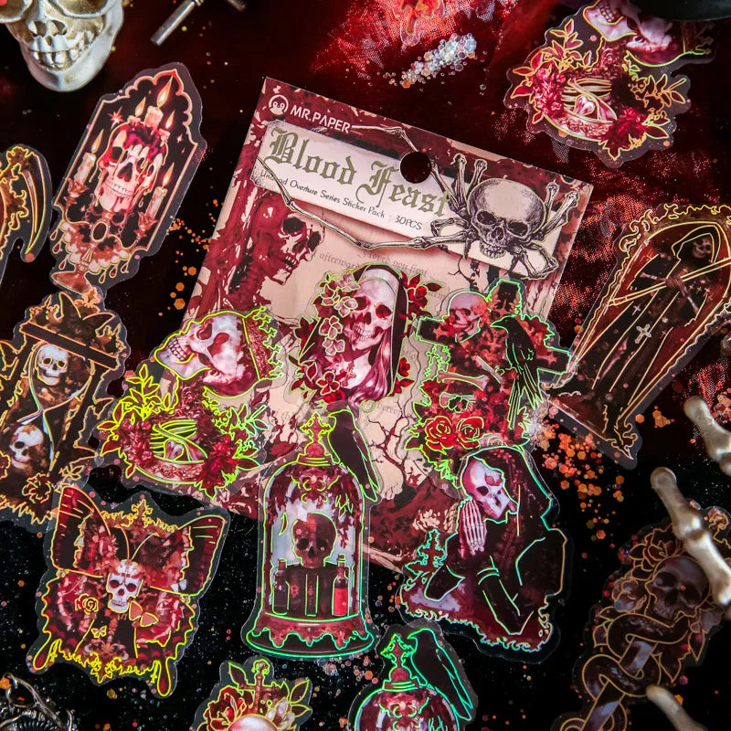 Undead Skeleton PET Stickers – Scrapbooking, Journal & Planner Decorative Stickers Qme