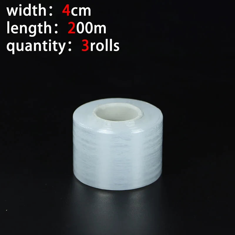 PE Stretch Film 200M Small Roll – Sealing & Packaging Wrap Stretch Wrap Film Qme 40mm-3rolls