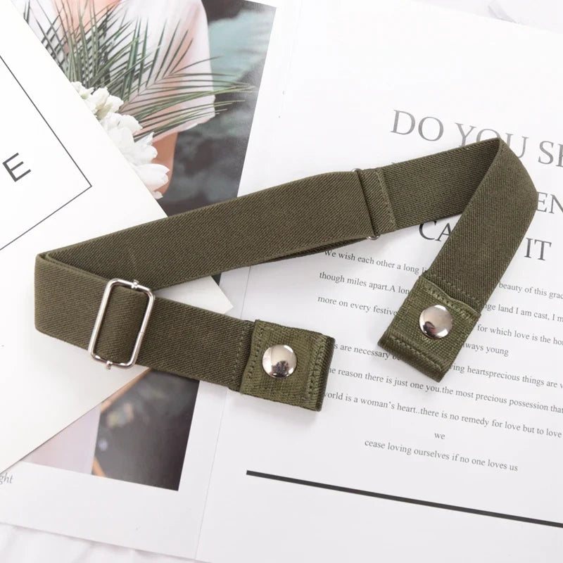 Women's Elastic Buckle-Free Canvas Waist Belt | 29 Colors