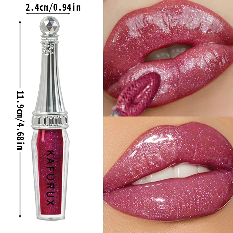 6-Color Glitter Liquid Lipstick Set – Shimmer Pearlescent Lip Gloss Glitter Lip Gloss Set Qme