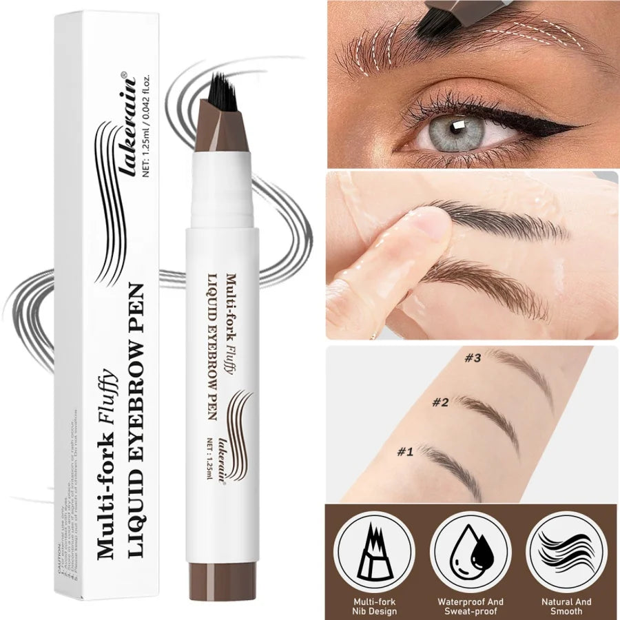Waterproof Multi-Pronged Liquid Eyebrow Pencil – Natural Finish Eyebrow Pencil Qst