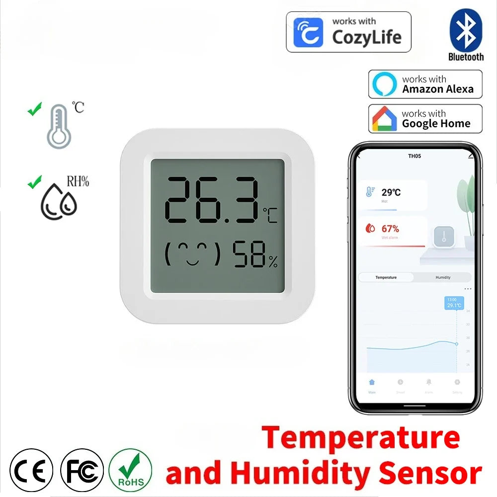 Smart Bluetooth Indoor Thermometer & Humidity Sensor | Qme Smart Humidity Sensor Qme