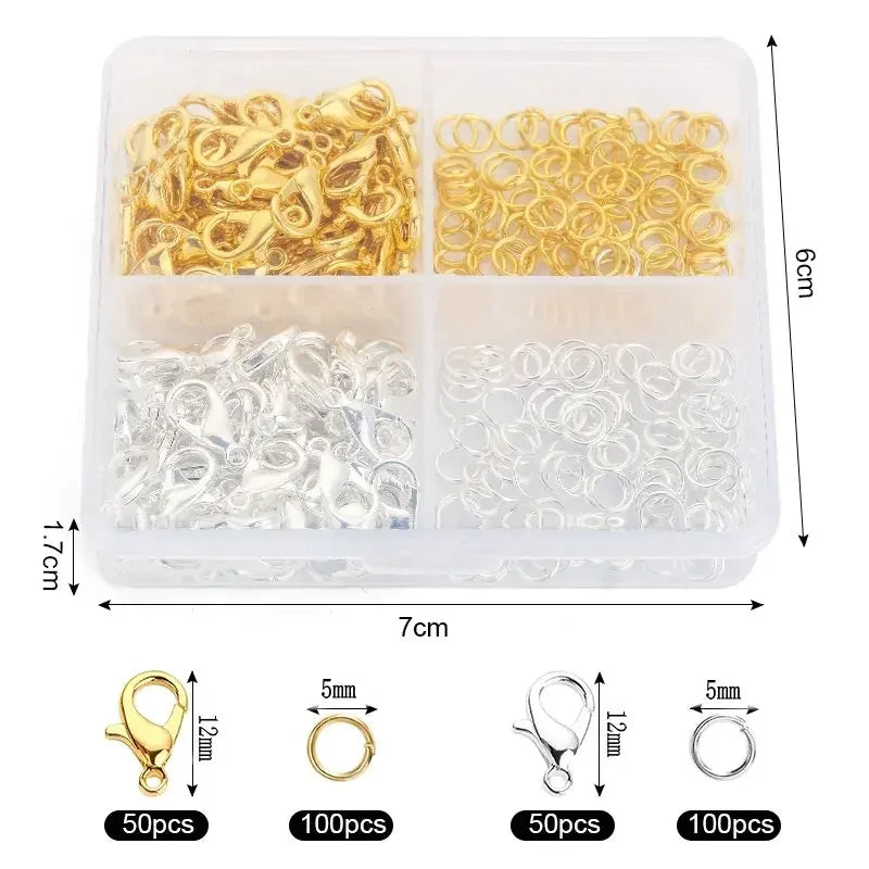 300pc Lobster Clasps & Jump Rings DIY Jewelry Making Kit Jewelry Making Findings Qme