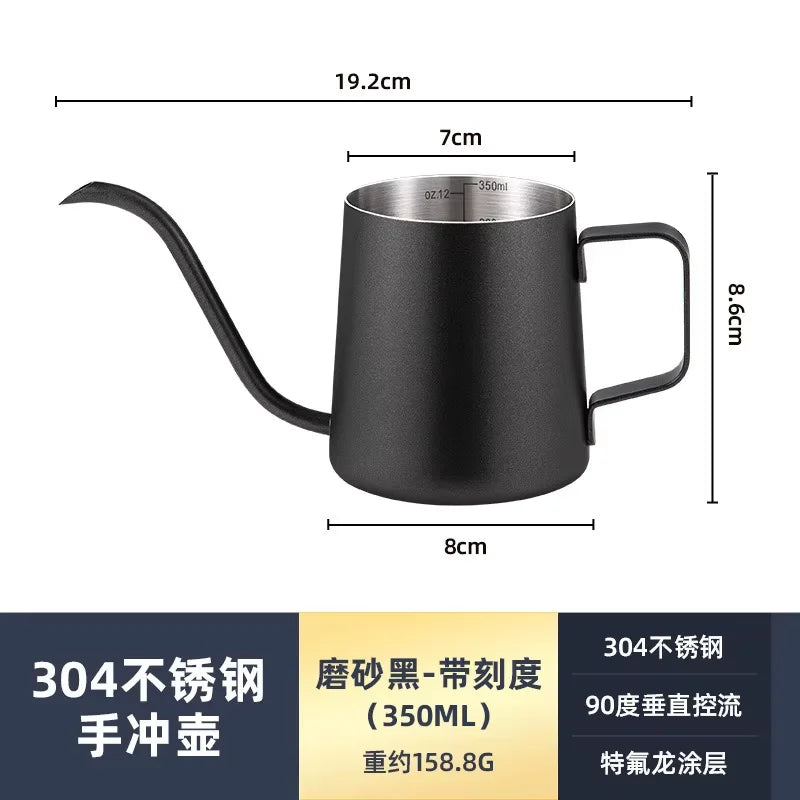 Gooseneck Pour Over Coffee Kettle 600ml – 304 Stainless Steel Gooseneck Pour Kettle Qst 350ml black