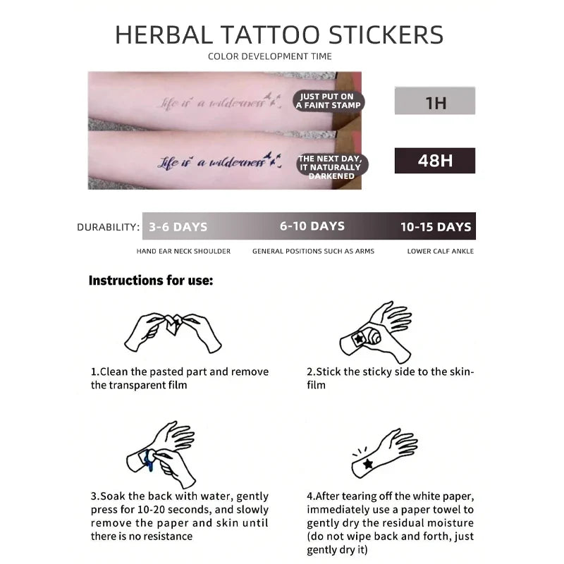 Bow Tattoo Sticker – Temporary Neck Body Art, Semi-Permanent Temporary Tattoo Sticker Qme