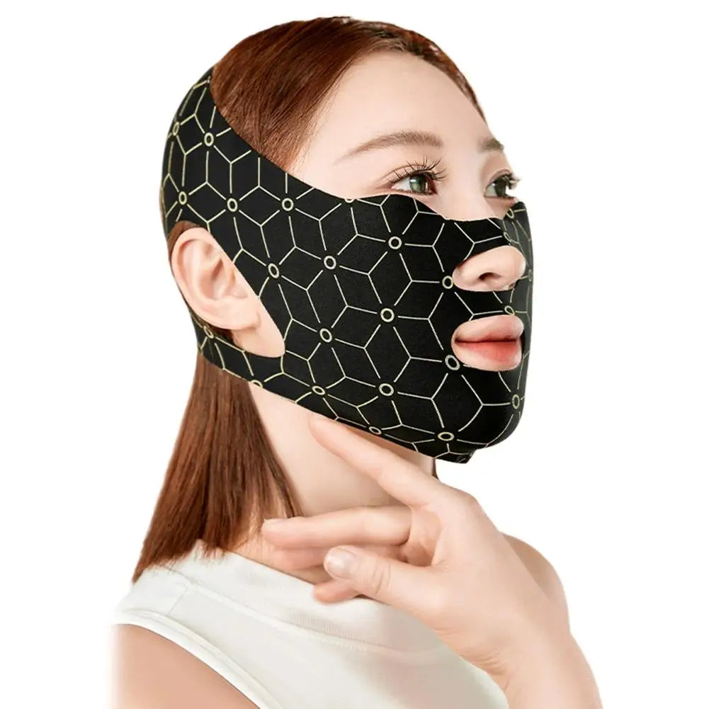 Face Lifting Chin Strap – Adjustable V-Line Toning Mask Face Contouring Strap Qme A single layer
