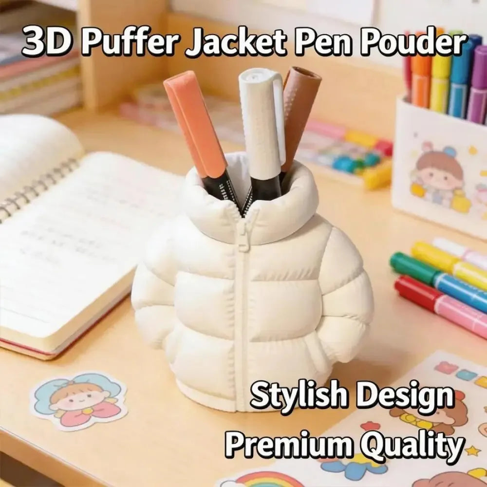 Down Jacket Pen Holder Desktop Organizer | 12 Colors Novelty Pen Holder Qme