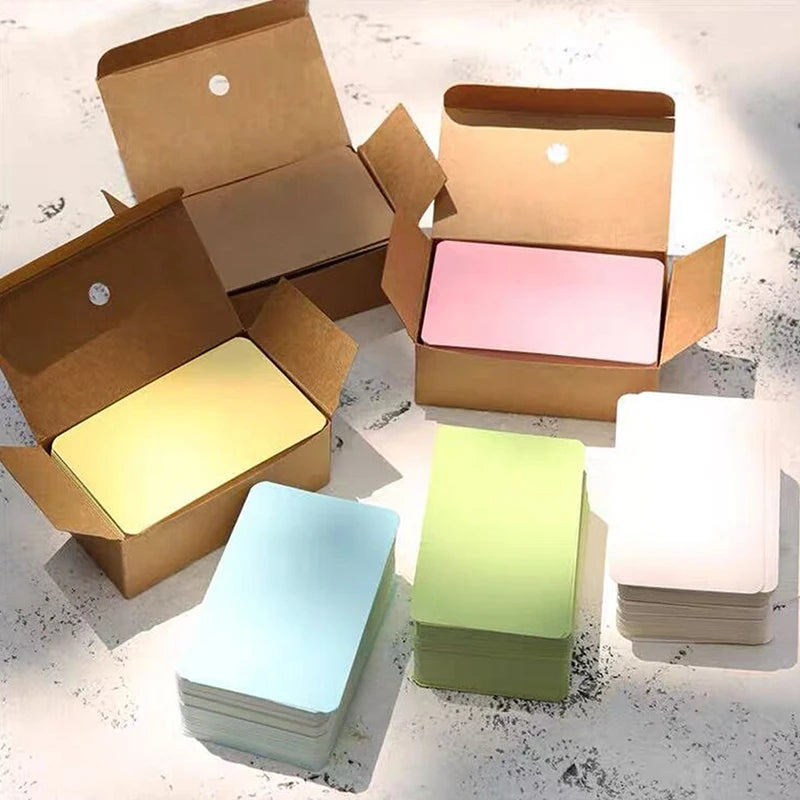 100pcs Kraft Paper Blank Cards & Envelopes – Round Edge Tags Blank Greeting Cards Qst