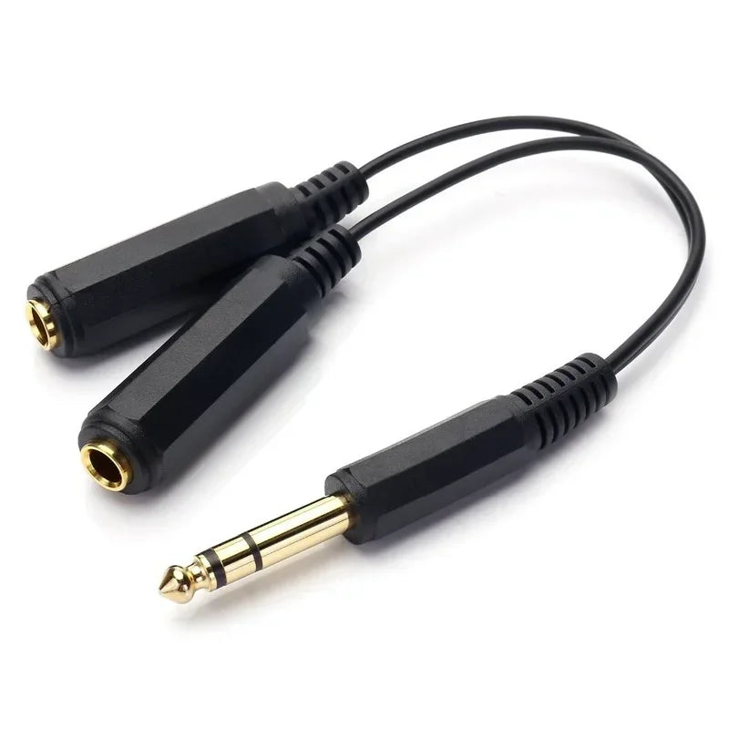 TRRS to 2 TRS Female Headset Splitter Adapter Cable 3.5mm AUX Audio Splitter Adapter Qme