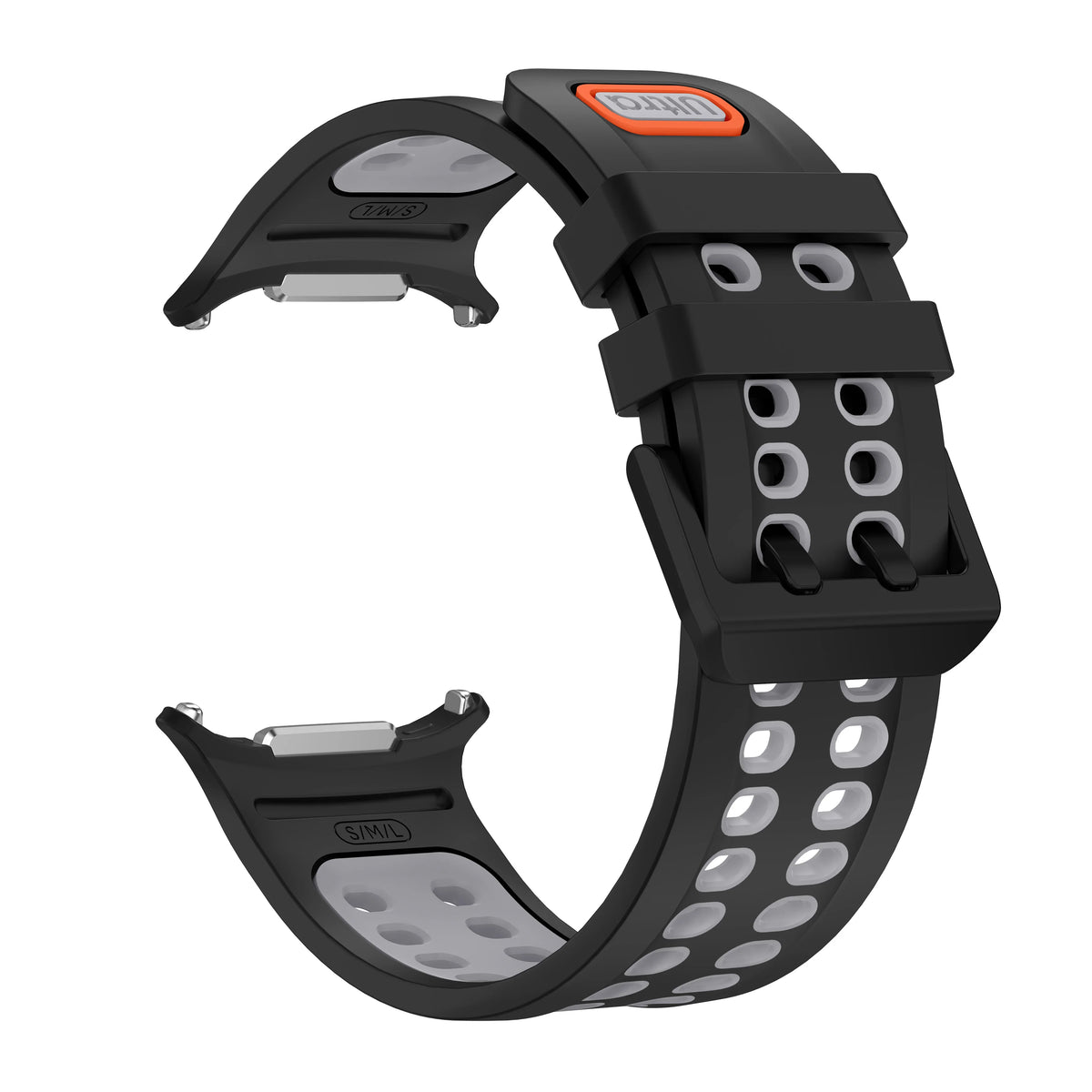 Silicone Sport Band for Samsung Galaxy Watch Ultra 2 – 11 Colors Silicone Watch Band Qme Black Gray-B Galaxy watch Ultra