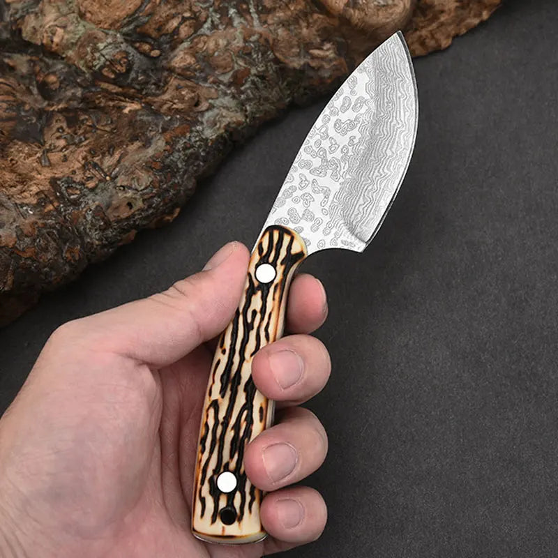 Swayboo Fixed Blade Knife Bone Handle & Leather Sheath – SK493 Fixed Blade Knife Qst