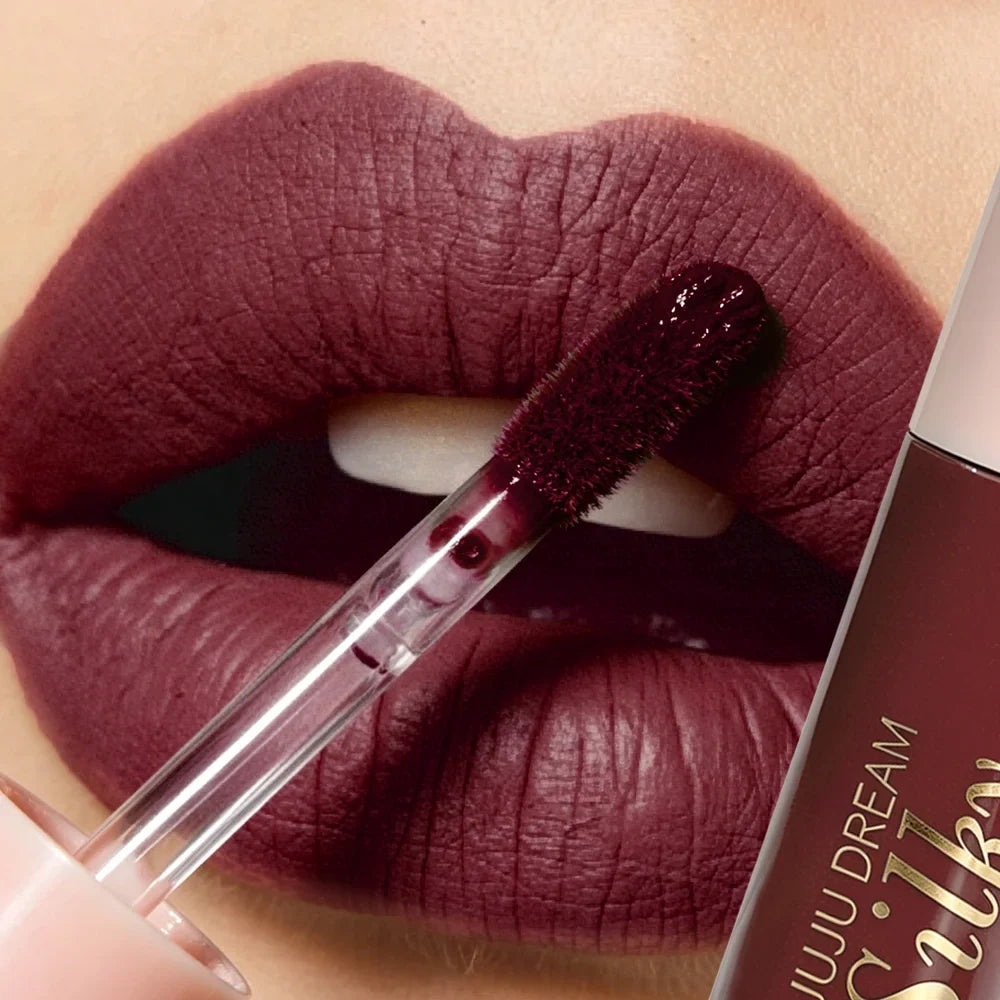 Wine Red Matte Velvet Lipstick – Waterproof & Long Lasting Matte Velvet Lipstick Qme