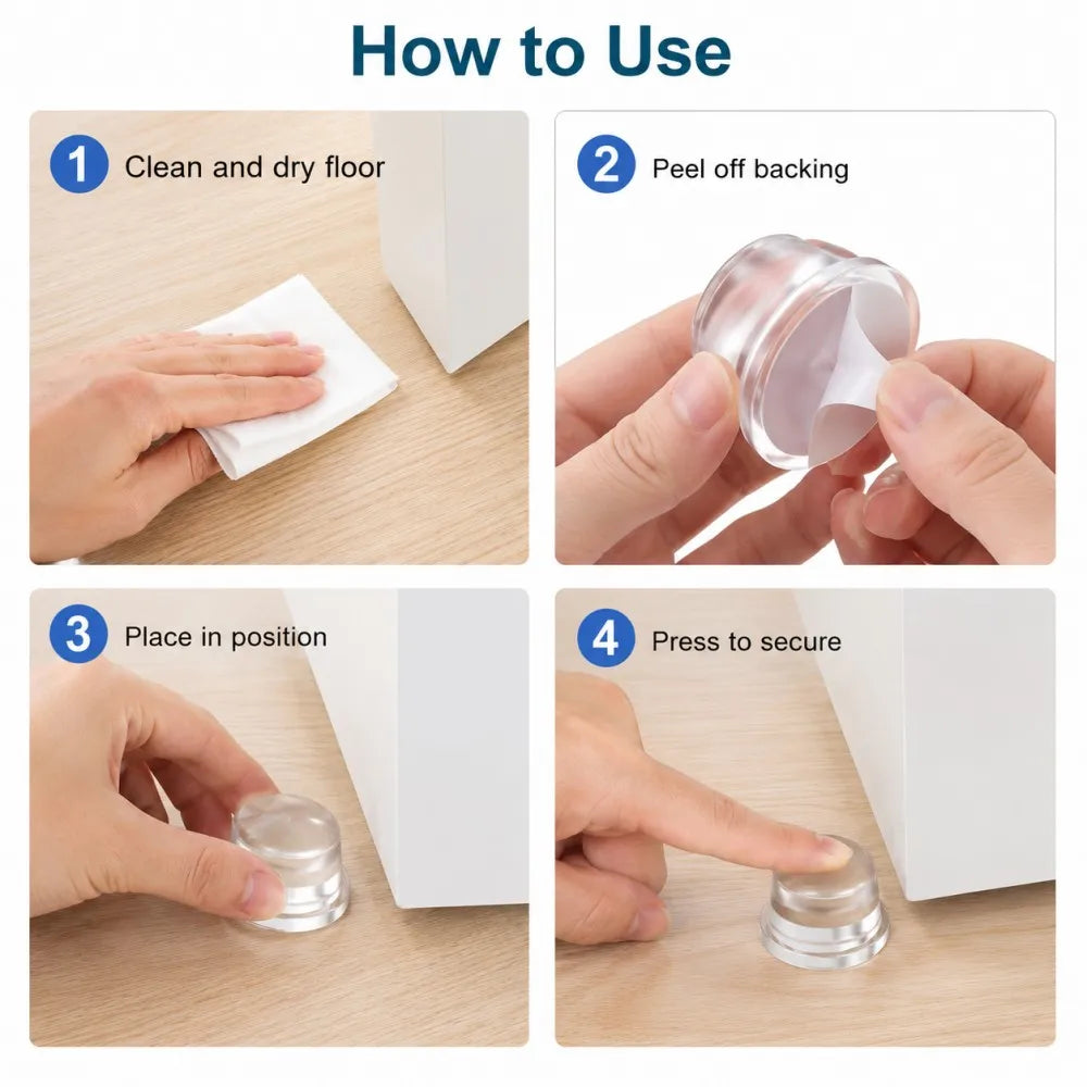 Clear Silicone Door Stopper Wall Guard – Anti-Collision Bumper Door Stopper Guard Qme