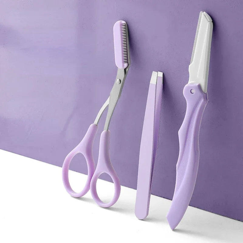Stainless Steel Folding Eyebrow Trimmer Set – Clipper & Comb Eyebrow Trimmer Set Qme