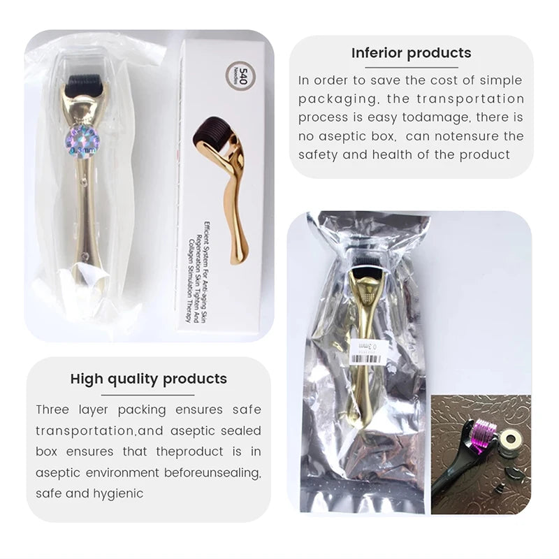 DRS 540 Titanium Derma Roller – Microneedle Face Roller Derma Roller Qst