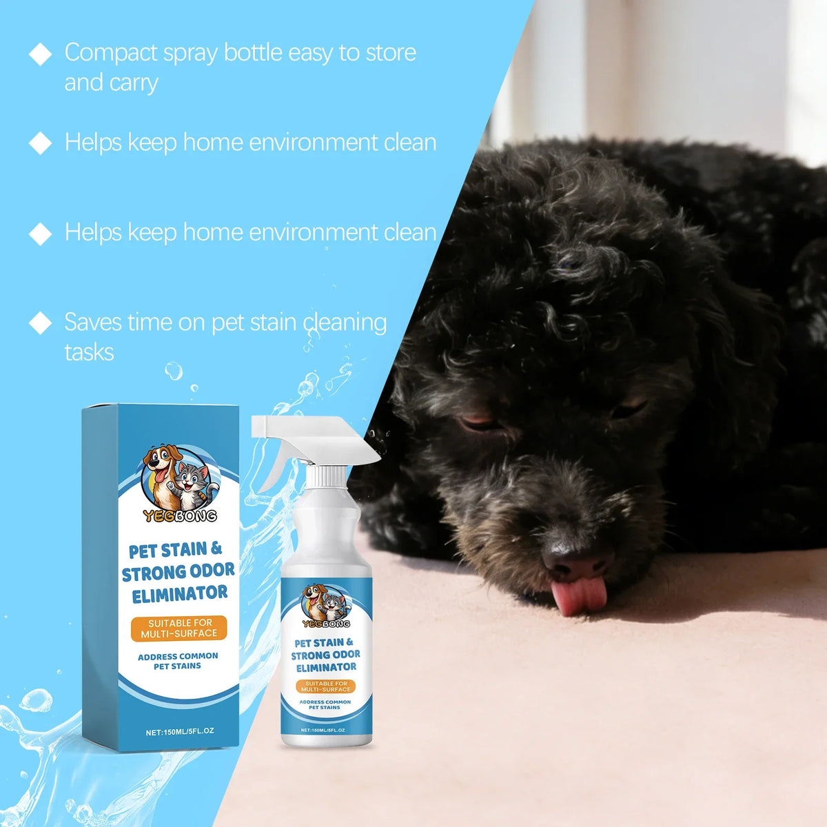 Pet Stain & Odor Remover Spray – Deep Carpet Cleaner Pet Carpet Cleaner Qme