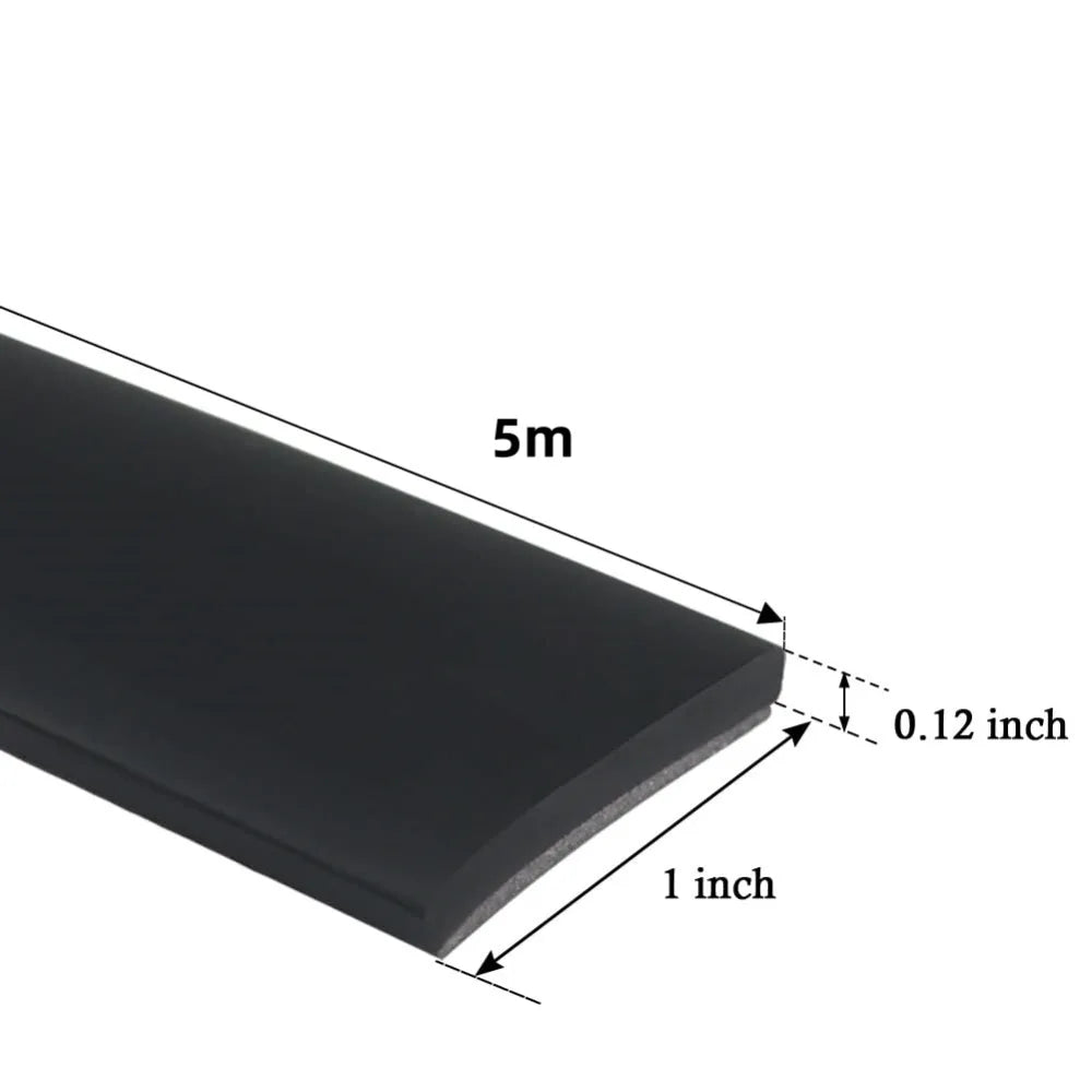 Self-Adhesive Rubber Flat Strip Glass Buffer & Vibration Dampener Rubber Sealing Strip Qme