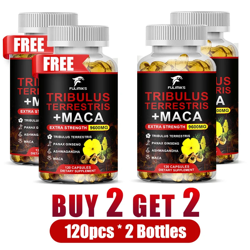 Tribulus Terrestris Capsules – Energy, Vitality & Athletic Drive Herbal Supplement Qst 4 Bottles-120pcs