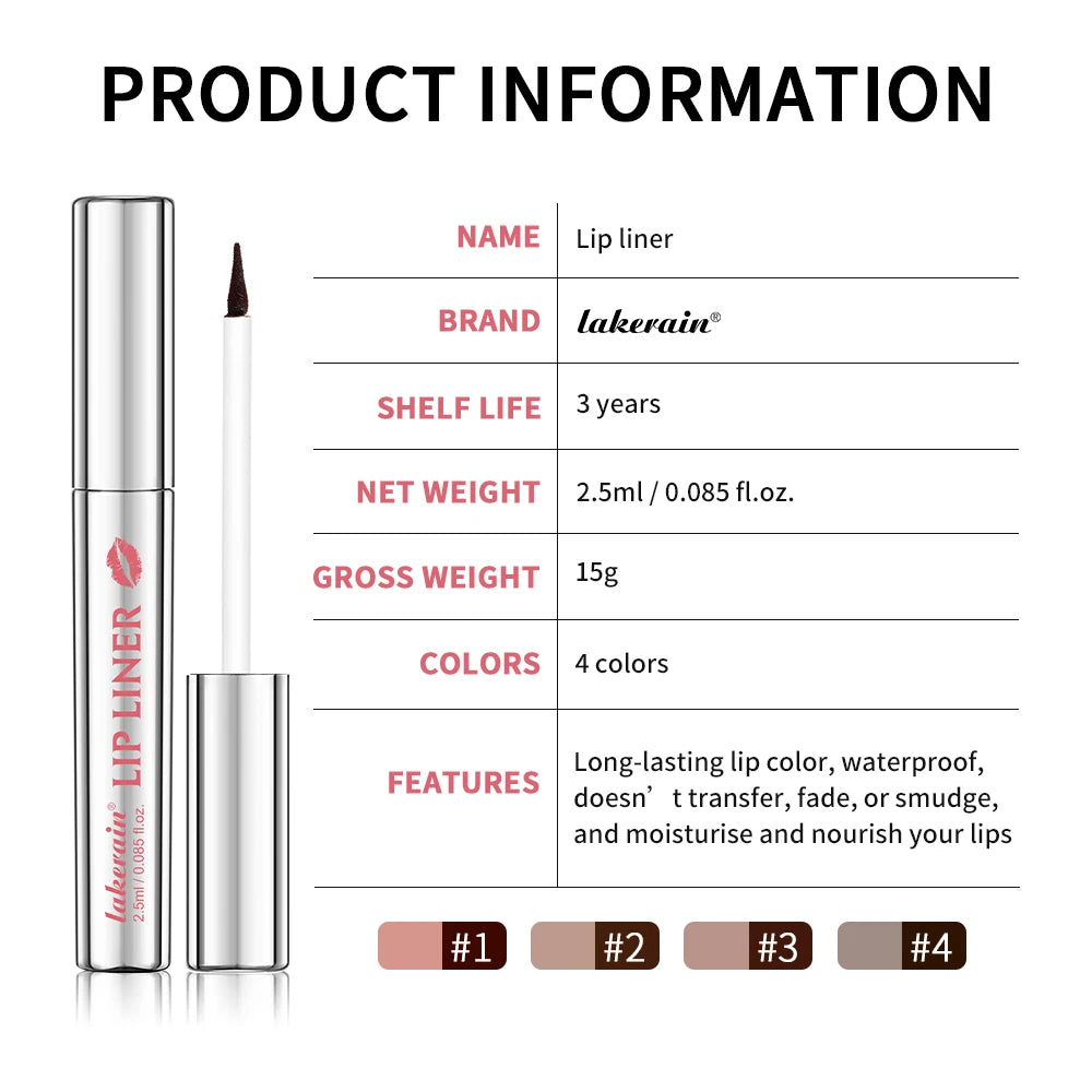 Lakerain Peel-Off Matte Lip Liner – Long-Lasting Waterproof Matte Lip Liner Qst