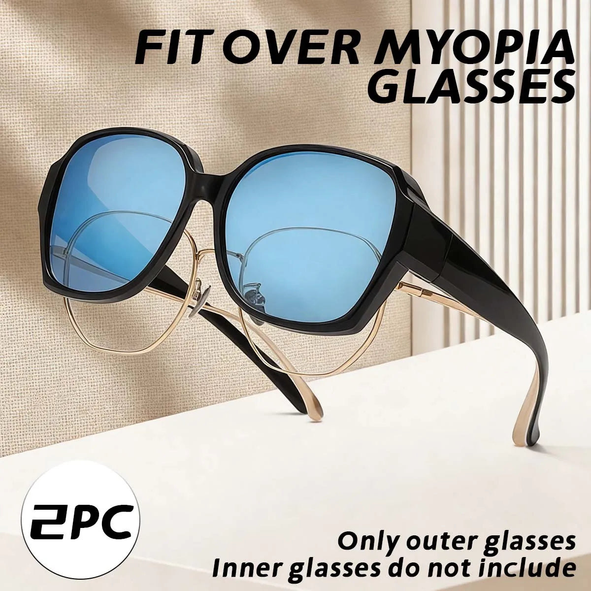 VOPHA Oversized Fit-Over Sunglasses UV400 Polarized Unisex Fit-Over Sunglasses Qst