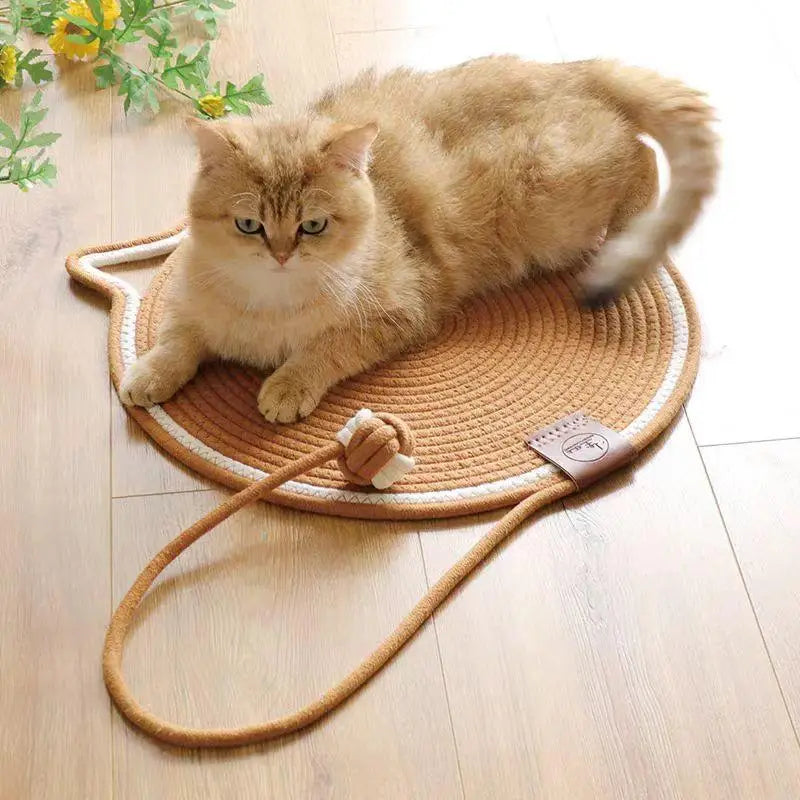Round Cat Scratching Board – Indoor Hemp Rope Scratcher Mat Cat Scratcher Mat Qme
