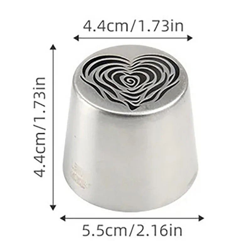 XL Heart Rose Russian Icing Tip | Stainless Steel Piping Nozzle Cake Decorating Tip Qme onesize