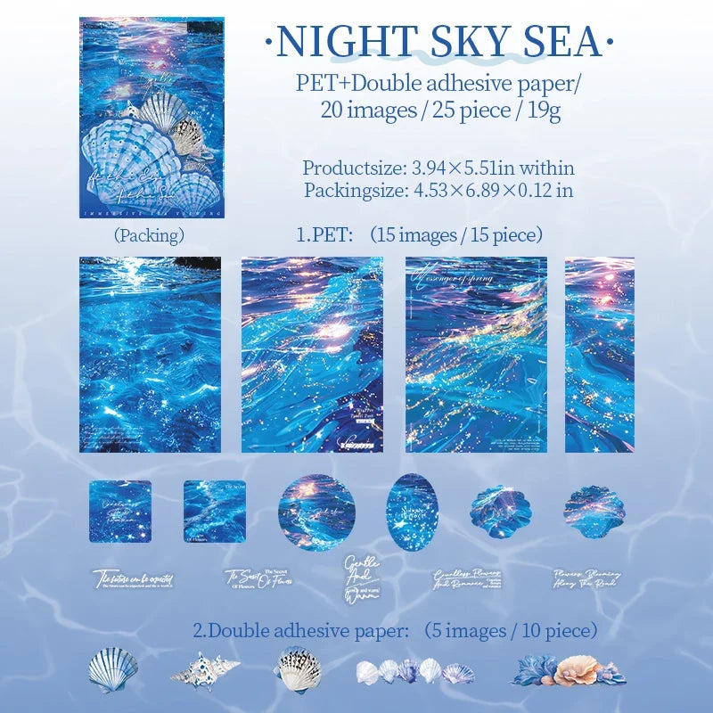 Blue Ocean Scrapbook Stickers 25 Sheets – DIY Photo & Journal Scrapbook Sticker Set Qme 2